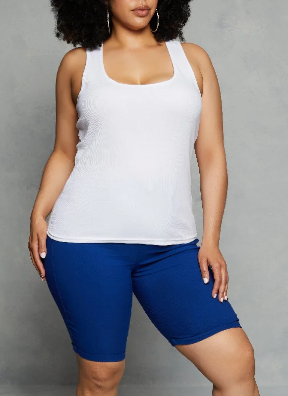 Plus Size Rib Knit Racerback Tank Top