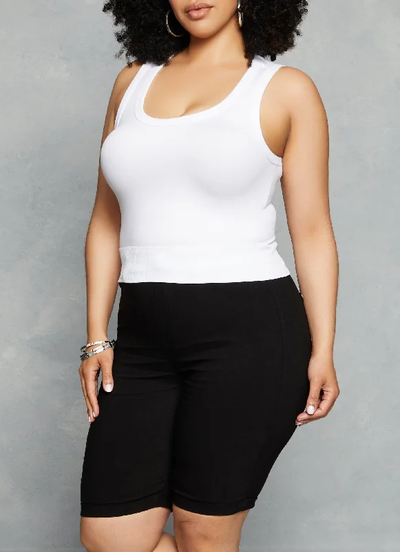 Plus Size Seamless Scoop Neck Tank Top