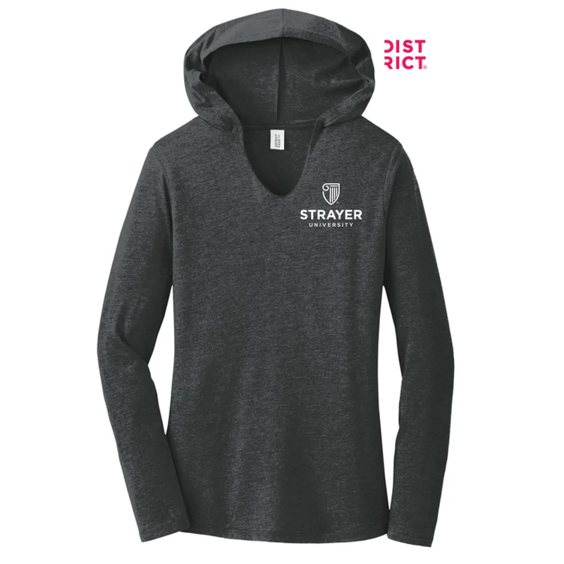 NEW STRAYER District ® Women’s Perfect Tri ® Long Sleeve Hoodie - Black Frost