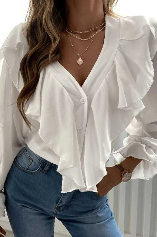 WOMEN SEXY DEEP V-NECK RUFFLED LONG SLEEVED TOP
100% POLYESTER
SIZE S(2)-M(2)-L(2)-XL(2)
MADE IN CHINA