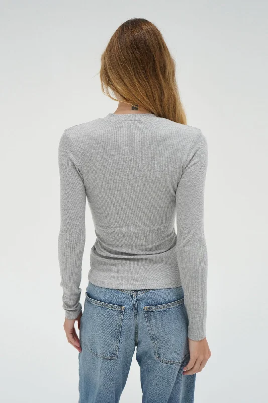 Dalston Ribbed Long Sleeve - Heather Grey