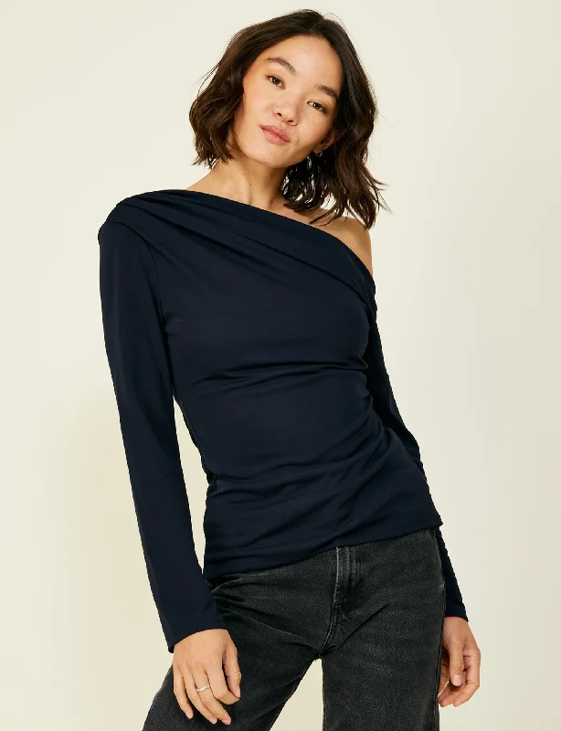 Riley Long Sleeve Top, Dark Navy