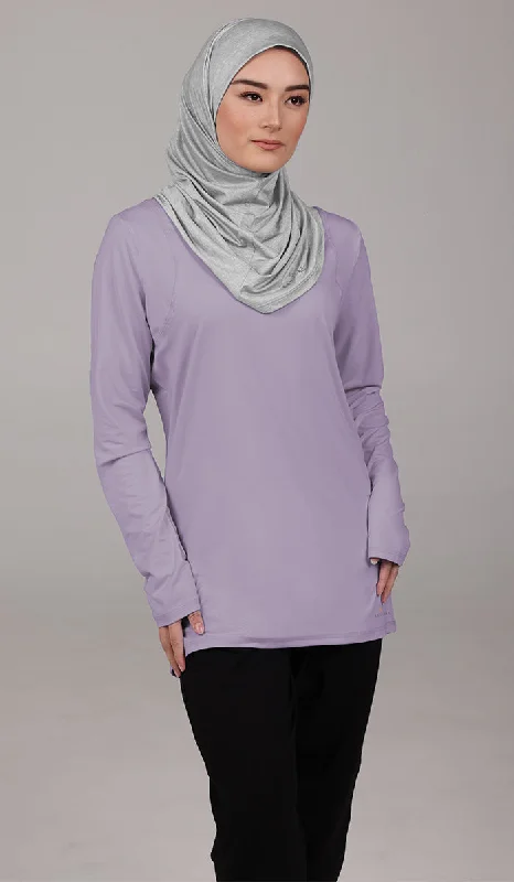 Peachy Soft Long Sleeve Modest T Shirt - Lilac